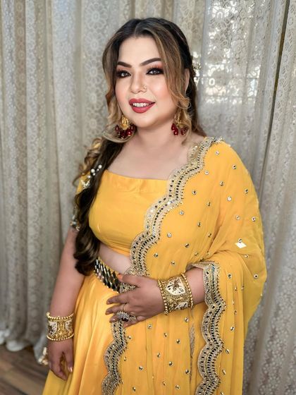 Another portrait of this stunning bride. The makeup is full glam, perfect for a night of dancing and celebration.