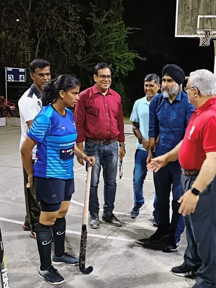 Our girls' team captain receiving words of encouragement and advice from officials and coaches during the BARC event.