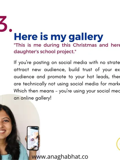 Mistake #3: Using your feed like a personal gallery. Without a strategy to attract, build trust, and promote, you're not actually using social media for marketing.