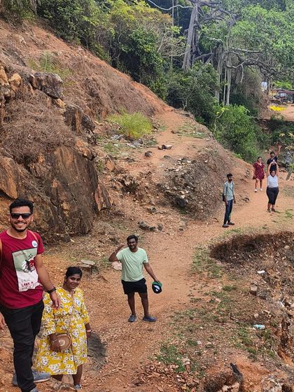 Trekking down the path to a secluded beach in Gokarna.