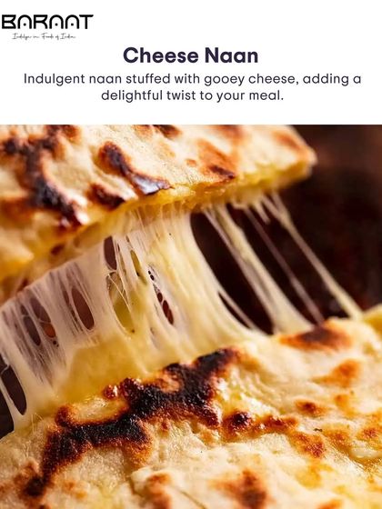 The ultimate cheese pull. Our Cheese Naan is a decadent treat that is loved by all ages.