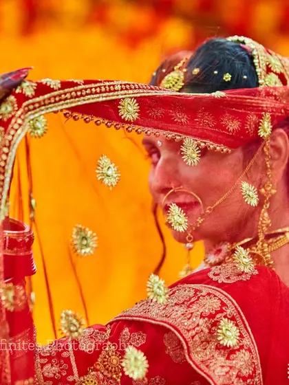 The 'ghunghat' or veil shot is a classic for a reason. It’s timeless, elegant, and creates a sense of beautiful anticipation.