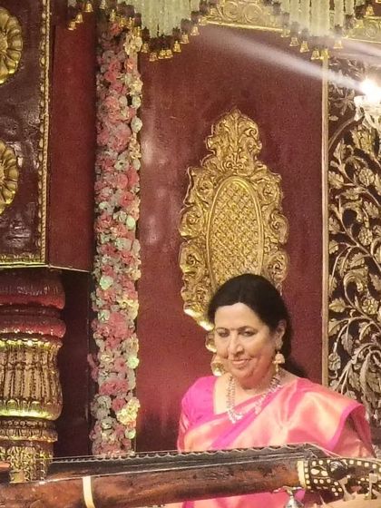 A candid moment of joy during my performance at the Sree Ramaseva Mandali. It was wonderful to see so many friends in the audience.