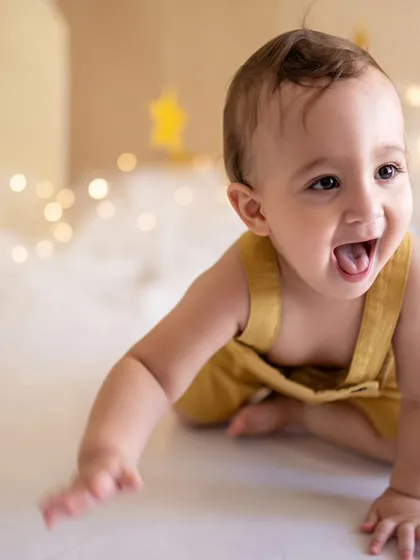 A crawling shot from the starry night themed session. This little one is on the move and full of energy.