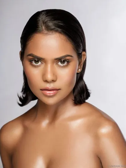 Another take on the classic beauty headshot. The lighting is carefully controlled to highlight the skin's texture and create a flawless, glowing look.