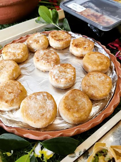 Our Daal and Matar Tikkis are a festive specialty. These shallow-fried lentil and pea patties are crispy on the outside and soft on the inside, perfect as a snack or appetizer.