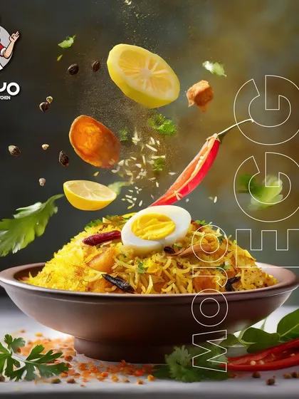 My classic Egg Biryani, featuring boiled eggs, a hint of lemon, and whole spices. It's a comforting and wholesome meal.
