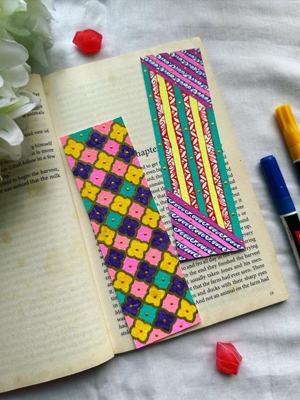 Another view of these two vibrant bookmarks, perfect for adding a splash of color to your reading.