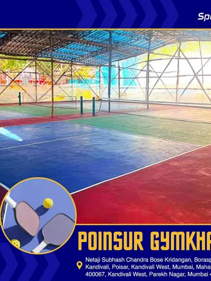 Poinsur Gymkhana in Kandivali West offers well-maintained courts perfect for a game of pickleball with friends or family.