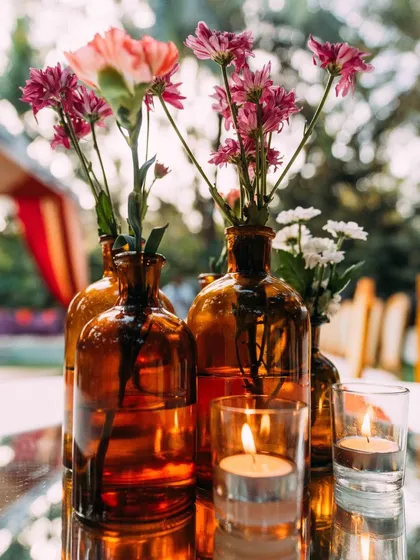 The perfect setting for a pre-wedding cocktail party or sangeet night. The lawn provides ample space for a dance floor, while the surrounding trees, lit with elegant chandeliers and string lights, create a festive and celebratory atmosphere.