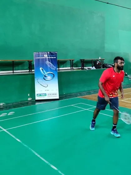 On the court, putting the new Yonex racquets to the test to understand their performance characteristics firsthand.