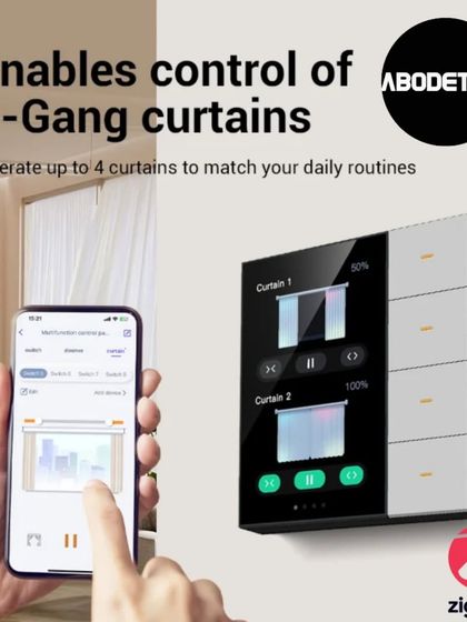 This advanced wall panel provides dedicated control for up to four sets of curtains. The intuitive interface shows the current position and allows for precise adjustments to match your daily routines and privacy needs.