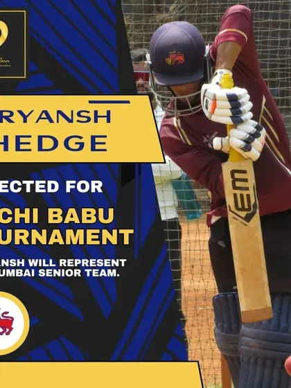 Suryansh Shedge's consistent performance earns him a spot in the Mumbai Senior Team for the prestigious Buchi Babu Tournament.