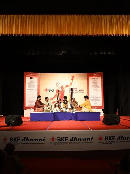 Another perspective from the concert with Pandit Jayateerth Mevundi sir. The stage setup and acoustics were excellent, contributing to a wonderful musical evening.