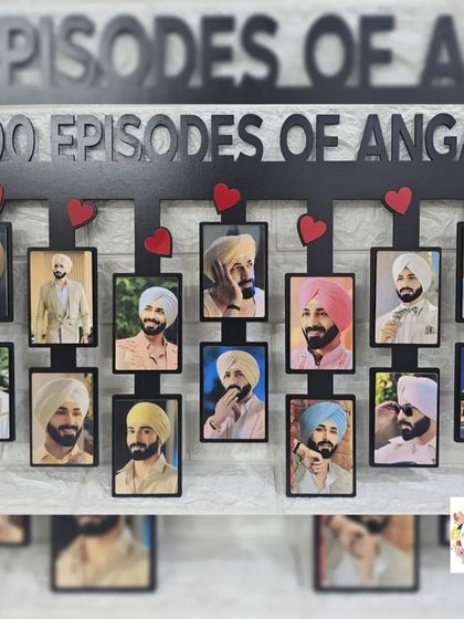 A special frame celebrating 500 episodes of the character Angad, featuring multiple photo tiles and custom lettering.
