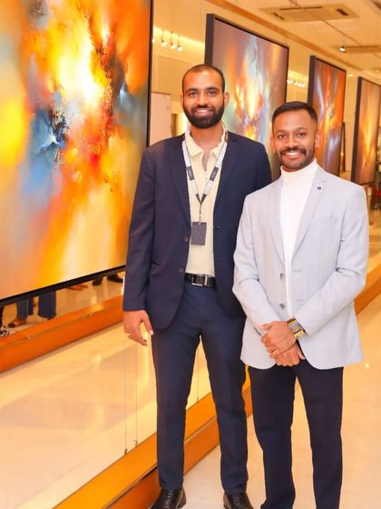 Members of the Rubix Collective team at the 'Mystic Mirage' show, our valued partners in bringing international art to India.