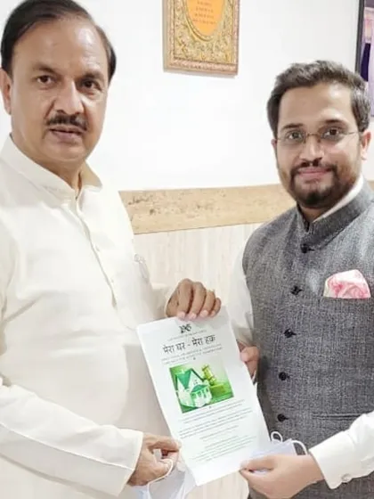 My 'Mera Ghar - Mera Haq' initiative is more than a campaign; it's a commitment to policy-level change. Here, I am presenting the initiative's goals to MP Dr. Mahesh Sharma, advocating for stronger legal protections for homebuyers in the NCR region.