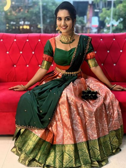 Designer Trends - Ethnic & Occasion Wear Rental Traditional Half Sarees (Langa Voni) photo 19