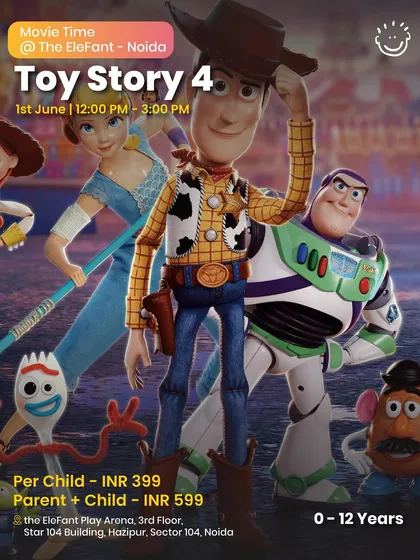 Movie Time at The EleFant in Noida, featuring a screening of Toy Story 4.