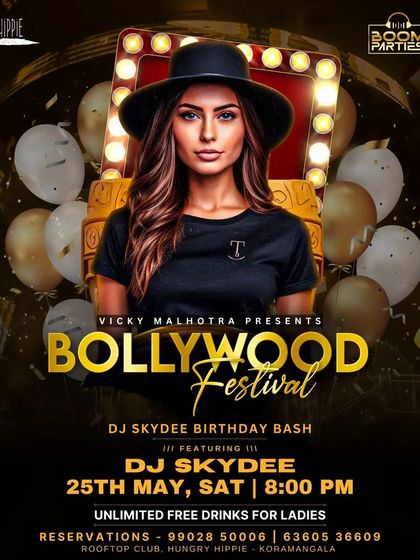 A flyer for my birthday bash, which was also a Bollywood Festival. It was a great night celebrating with what I love most, music and a full house.