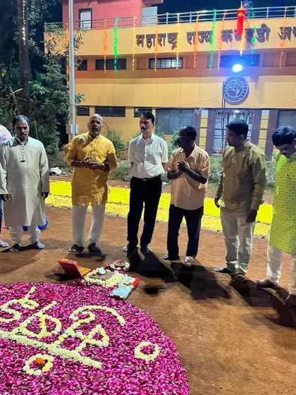 Our senior members with the guest of honor during the Laxmi Pujan.