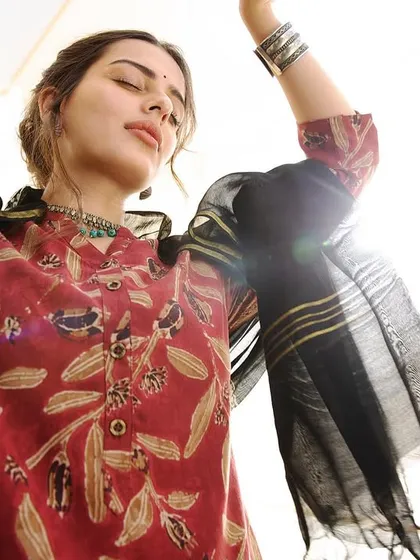 This frame from a campaign for Amukti Fashion showcases my more artistic and cinematic approach. I use light and movement as a form of dance between the subject and the camera, creating an ethereal image that captures the fluid grace of the fabric and the model's expression.