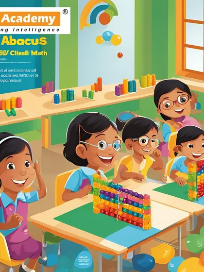 Our classroom is a place of active learning and creating intelligence. This illustration shows students excited about their abacus exercises.