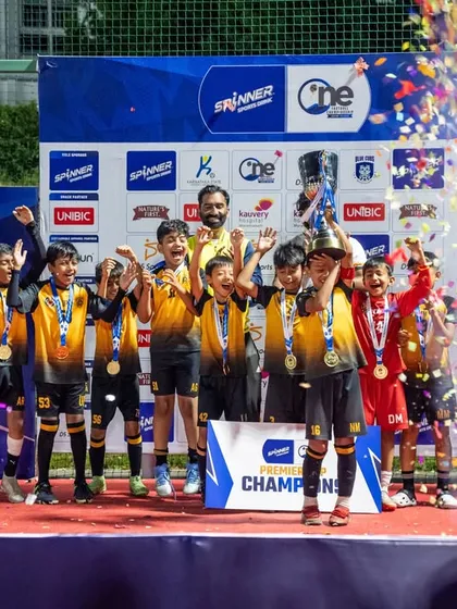 The joy of victory starts early. Our U10 stars celebrating their OneFC Championship title, showcasing the success of our grassroots development program. We build champions from the ground up.