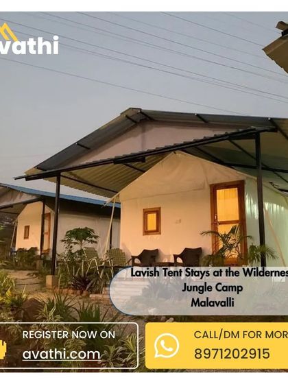 This is glamping done right. These lavish tent stays at the Wilderness Jungle Camp in Malavalli offer a comfortable and stylish way to experience the jungle, complete with proper beds and attached facilities.