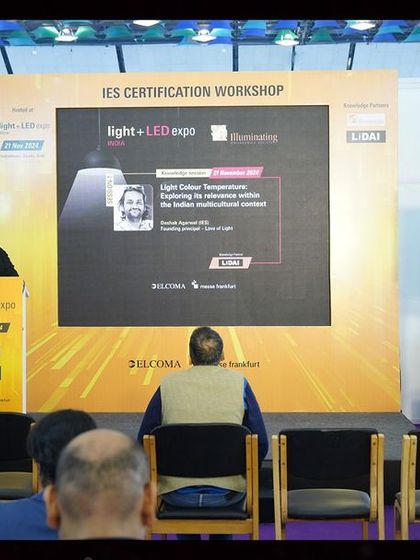 A view from the audience at one of our popular IES Certification Workshops. These sessions are designed to be interactive, allowing attendees to engage directly with the material and the instructor.