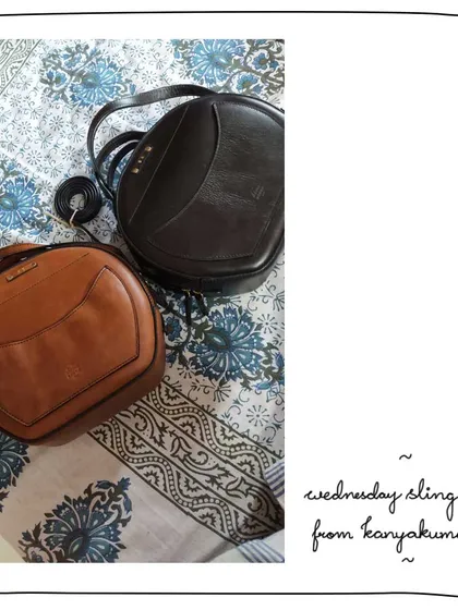 Sister bags for two sisters. Adrija from Kanyakumari shared this lovely photo of matching Wednesday Slings in Gingerbread and Deep Cocoa leather.