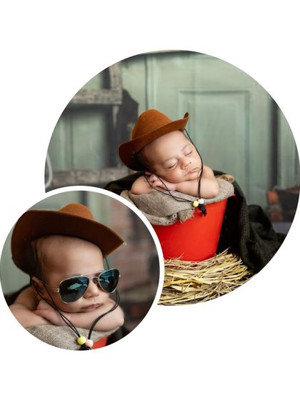 A collage showing our little cowboy in different poses, both sleeping peacefully and looking cool. I provide a variety of shots within each theme to tell a complete story.