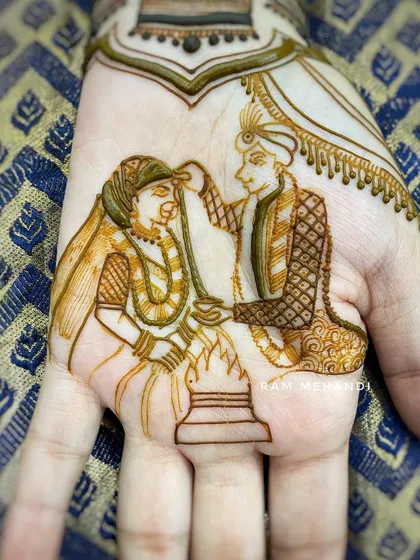 The wedding ceremony portrait, now with shading and details that bring the scene to life.