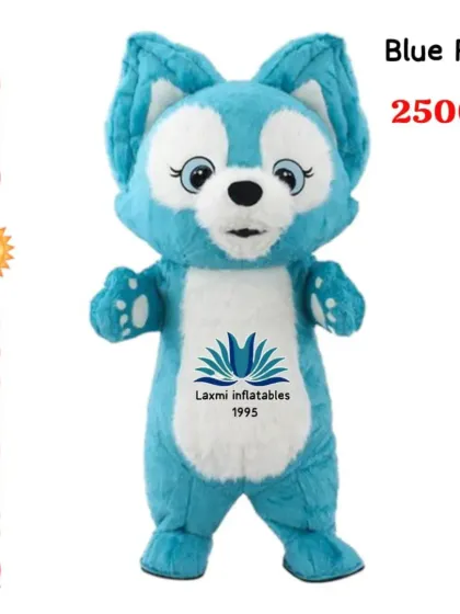 This unique Blue Fox mascot costume is sure to stand out in a crowd. We use high-quality, vibrant fur to create memorable characters that grab attention instantly.