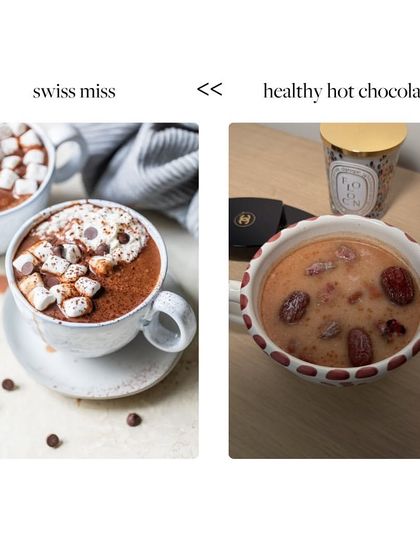 Healthy swaps can make a huge difference. Instead of a sugary Swiss Miss hot chocolate, I opt for a healthy version sweetened with dates. It's a small change that supports holistic wellness.