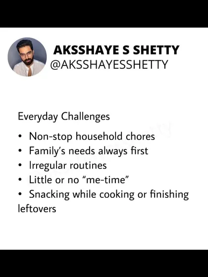 I understand the unique challenges housewives and new mothers face, from non-stop chores to putting the family's needs first. My coaching is designed to fit into your irregular routine, helping you prioritize your health without needing to find hours of "me-time."