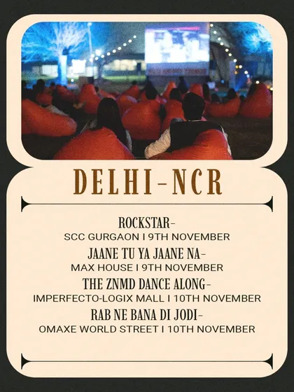 A huge weekend for Delhi-NCR with four different screenings, including 'Rockstar' and a 'ZNMD' Dance Along.