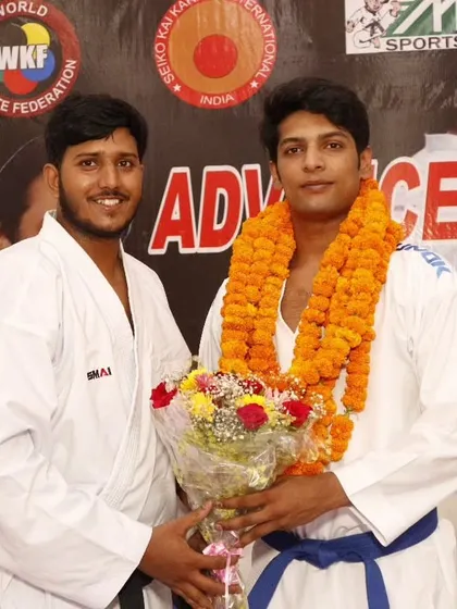Welcoming WKF Gold Medalist Pranay Sharma to our seminar. Providing exposure to national champions is key to our training philosophy.