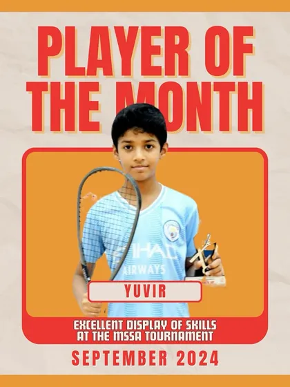 Meet Yuvir, our Player of the Month! His exceptional dedication, extra practice, and impressive performance in the MSSA tournament show that hard work truly pays off.