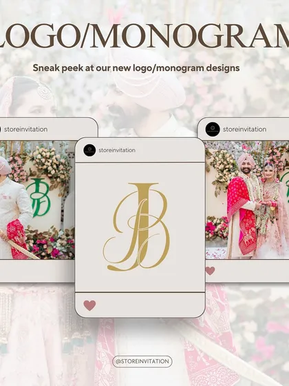 Here is a glimpse into how a simple, elegant monogram becomes the signature of a celebration. The 'JB' logo I designed is shown here in its digital form and as it appeared on social media posts for the Amritsar wedding.