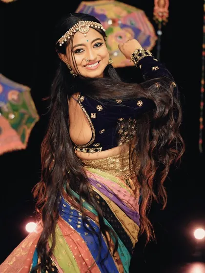 A happy, candid shot from my Navratri performance video. The smile is just as important as the steps in folk dance.