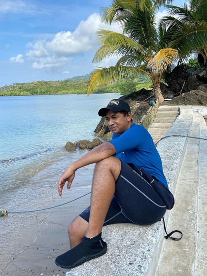 Moments from our Andaman dive trips, showing everything from gearing up at the dive center to relaxing on the boat between dives.