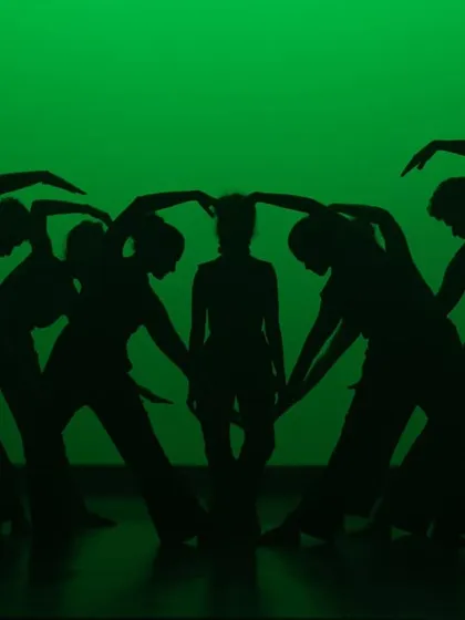 A beautiful silhouette captured during our annual student showcase, SparkLights. This image of our dancers forming a heart shape represents the unity, artistry, and community spirit that we foster in all our events.