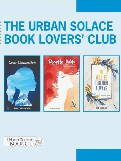 A showcase of the three books by author Rita Chhablani that were featured during her special appearance at our club.