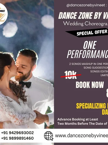 Perfect for those who want just one standout performance. This package focuses on creating a memorable dance for non-dancers, including song suggestions and editing.