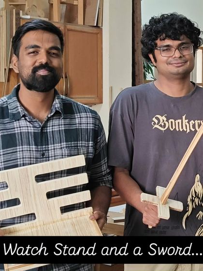 A custom watch stand and a wooden sword. It's always fun to see the unique ideas people bring to the workshop and help them bring those ideas to life.