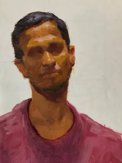 An expressive acrylic sketch from my sketchbook, done with quick, bold brushstrokes.