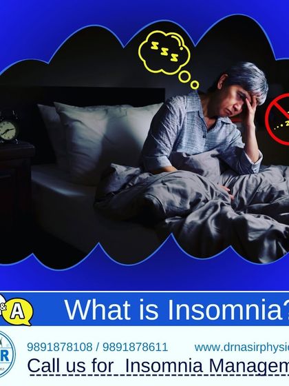 What is Insomnia? This graphic explains the common causes, which can include pain, stiffness, and stress. We can help manage the physical discomfort that often contributes to poor sleep.