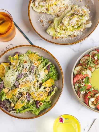 Our salads and a cocktail, the perfect combination for a light and leisurely lunch.