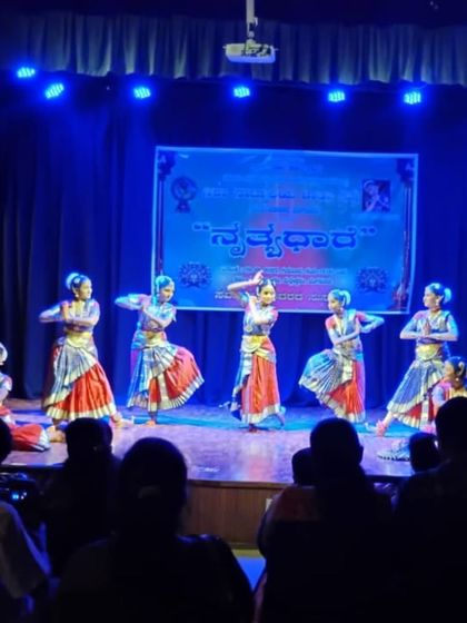 The audience's view of my students performing at the Nrithyadhare festival. We ensure our performances are engaging and visually beautiful from every seat in the house.
